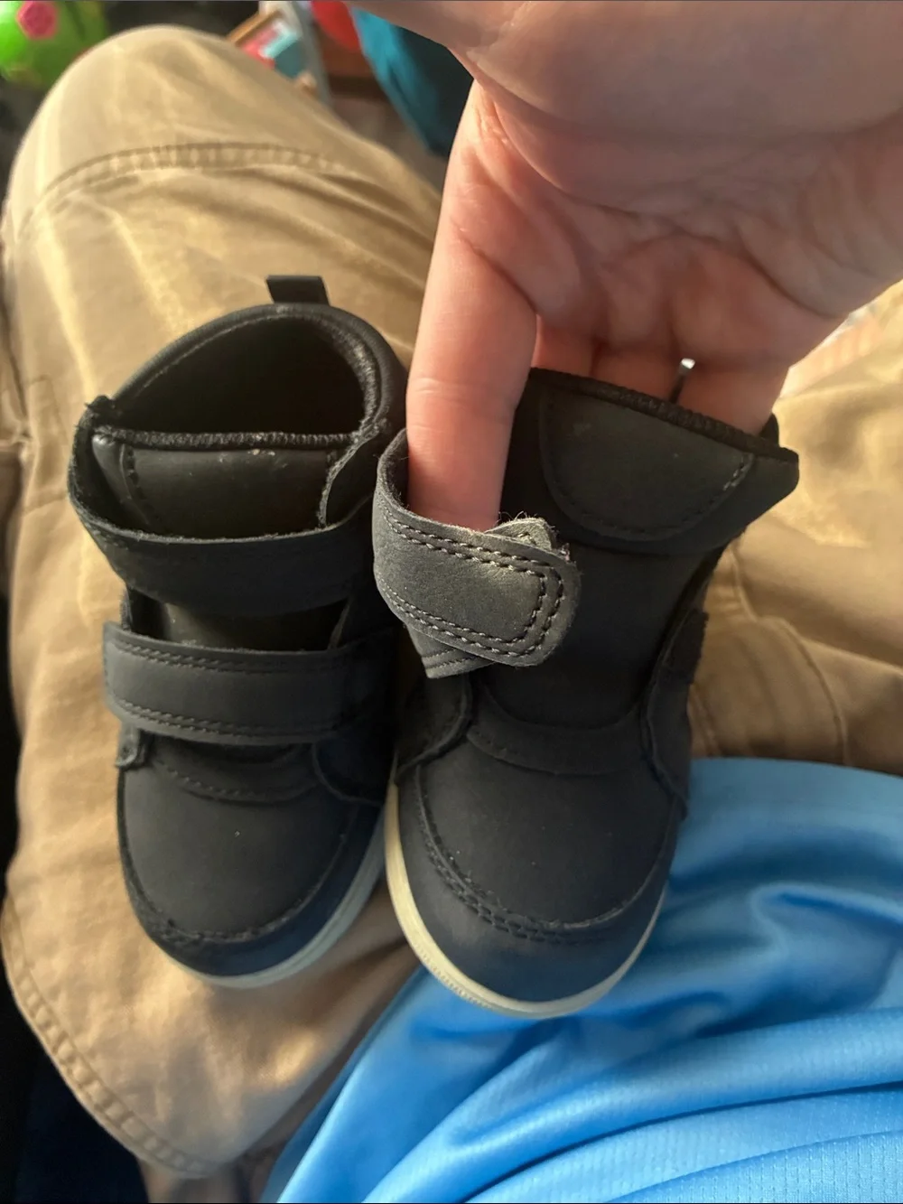 Falls Creek Black Kids Velcro Sneakers